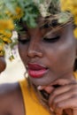 Portrait of a young black woman, model of fashion Royalty Free Stock Photo