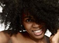 Portrait of a young black woman smiling with braces Royalty Free Stock Photo