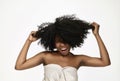 Portrait of a young black woman smiling with braces Royalty Free Stock Photo