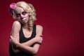 Portrait of young blond girl with Calaveras makeup Royalty Free Stock Photo