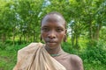 Portrait of a young boy from the african tribe Suri Royalty Free Stock Photo