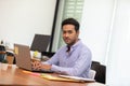 Portrait of Young business indian man working Royalty Free Stock Photo