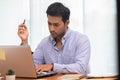 Portrait of Young business indian man working Royalty Free Stock Photo