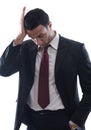 Portrait of a young business man looking depressed Royalty Free Stock Photo