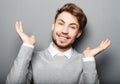 Portrait of a young business man surprised face expression Royalty Free Stock Photo