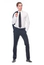 Portrait of a young businessman holding black suit jacket Royalty Free Stock Photo