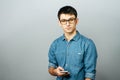 Portrait of a young businessman talking on the phone. Looking at the Camera Royalty Free Stock Photo