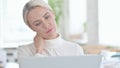 Portrait of Young Businesswoman having Neck pain in Office Royalty Free Stock Photo