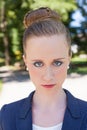 Portrait of Young Businesswoman Outside in Park