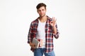 Portrait of a young casual male student Royalty Free Stock Photo