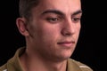 Portrait of young caucasian teenage, closeup headshot