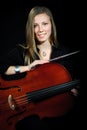 Portrait of young cellist Royalty Free Stock Photo