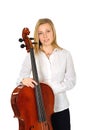 Portrait of young cellist Royalty Free Stock Photo