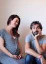 Portrait of a young cheerful pregnant couple Royalty Free Stock Photo