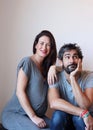 Portrait of a young cheerful pregnant couple Royalty Free Stock Photo