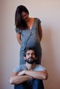 Portrait of a young cheerful pregnant couple Royalty Free Stock Photo