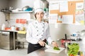 Confident Cook Chopping Vegetable In Kitchen