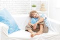 Portrait of young child boy at home Royalty Free Stock Photo