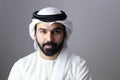 Portrait Of A Young Confident Arab Businessman Wearing UAE Emirati Tradational Dress