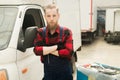 Handsome Car Mechanic At Work Royalty Free Stock Photo