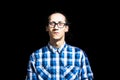 Portrait of a young cool man with dreadlocks spectacled Royalty Free Stock Photo