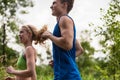 Portrait Of Young Couple Jogging Royalty Free Stock Photo