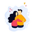 Portrait of young couple in love. Hugging people