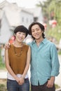 Portrait of Young Couple in Nanluoguxiang, Beijing, China Royalty Free Stock Photo