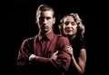 Portrait of young couple in retro style Royalty Free Stock Photo