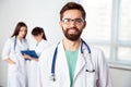 Portrait of a young doctor in a clinic Royalty Free Stock Photo