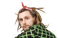 Portrait of young dreadlock man isolated Royalty Free Stock Photo