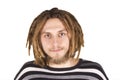 Portrait of young dreadlock man isolated Royalty Free Stock Photo