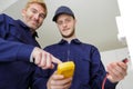 portrait young electrician at work Royalty Free Stock Photo