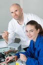 portrait young electronic technician