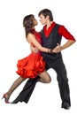 Portrait of young elegance tango dancers.