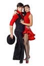 Portrait of young elegance tango dancers. Royalty Free Stock Photo