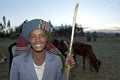 Portrait of young Ethiopian herdsman, cowherd Royalty Free Stock Photo