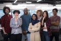 Portrait of young excited multiethnics business team Royalty Free Stock Photo