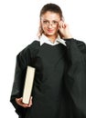 Portrait of a young female judge, isolated on Royalty Free Stock Photo