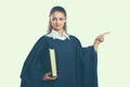 Portrait of a young female judge, isolated on white background Royalty Free Stock Photo