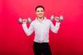 Portrait young fitness sporty strong man bare-chested muscular sportsman isolated on grey dark. Royalty Free Stock Photo