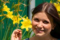 Girl posing on a background of nature