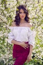 Portrait of a young girl brown hair with make-up Royalty Free Stock Photo