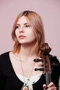 Portrait of young girl with a cello Royalty Free Stock Photo