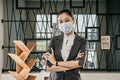 Portrait of young girl employe with formal uniform in office Royalty Free Stock Photo