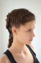 Hairstyle on medium length of hair Royalty Free Stock Photo