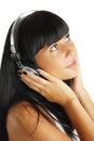 Portrait of the young girl in headphones Royalty Free Stock Photo