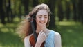 Portrait of a young girl with her violin. Royalty Free Stock Photo