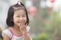 Portrait of Young Girl Laughing in Nanluoguxiang, Beijing, China