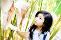 Portrait young girl in nature